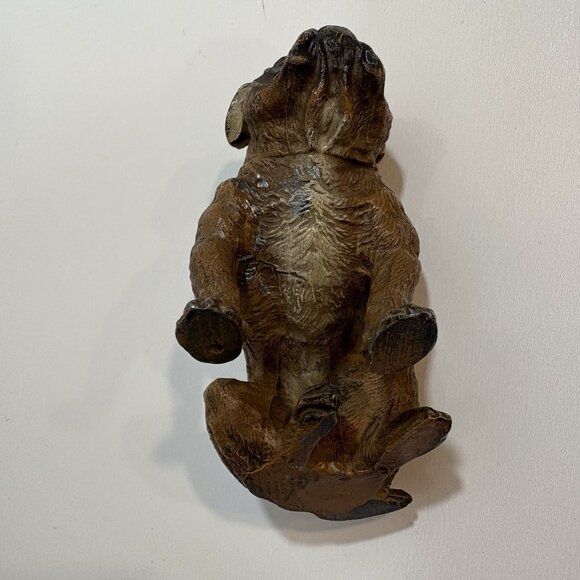 Realistic Antique Cold Painted Bronze Figure Bulldog Dog Patina - Picture 4 of 11